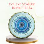 EVIL EYE SCALLOP ROUND TRINKET TRAY