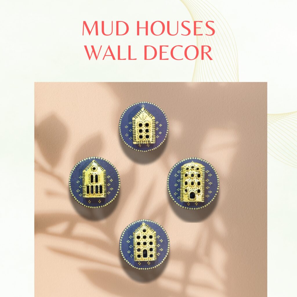 MUD HOUSES WALL DECOR (SET OF 4)