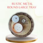 RUSTIC METAL ROUND LARGE TRAY