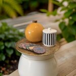 RUSTIC METAL ROUND LARGE TRAY