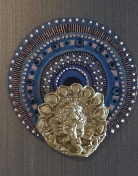 deemeetastic evil eye and ganesh handpainted fridge magnet