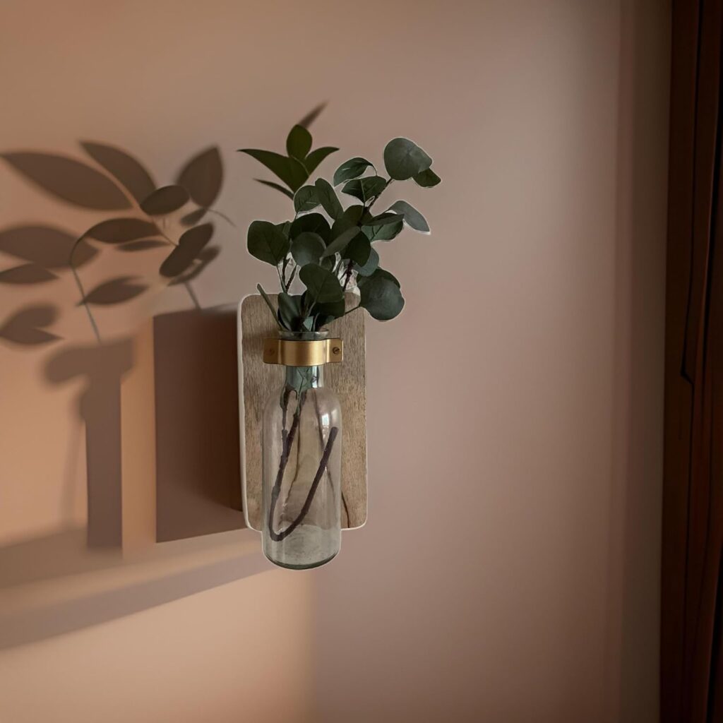 Deemeetastic Wood and glass bottle Wall Vase, wall decor, home decor by deemeetastic