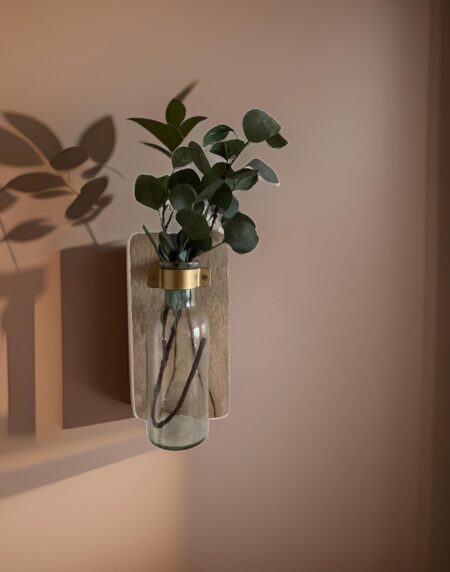 Deemeetastic Wood and glass bottle Wall Vase, wall decor, home decor by deemeetastic