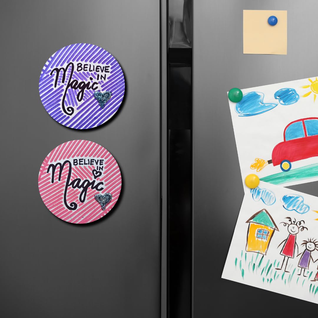 Deemeetastic Wooden Fridge Magnet (Pack of 2) Gift for Anniversary, Valentine, Wedding, Gift and Decoration for Husband - Wife, Boyfriend-Girlfriend, Him - Her, Men - Women