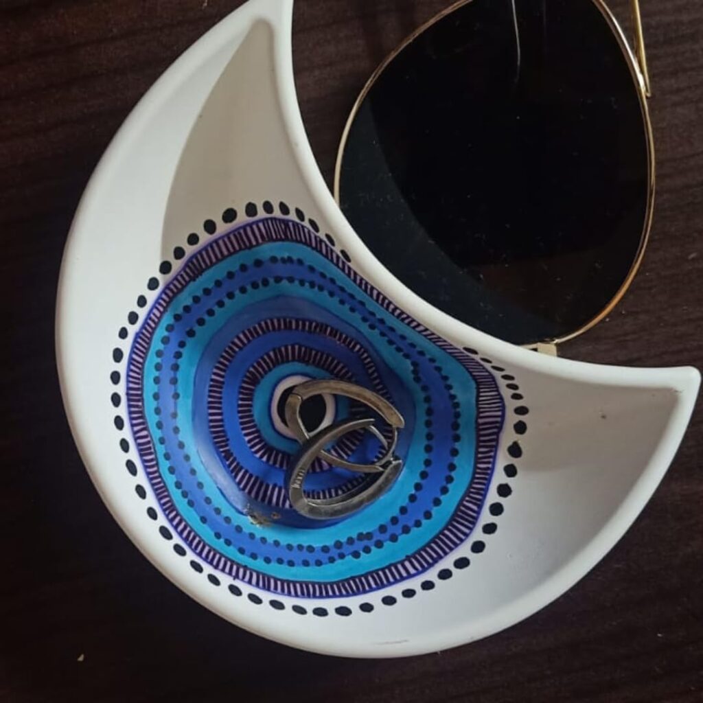 Half Moon Evil Eye Trinket Tray
